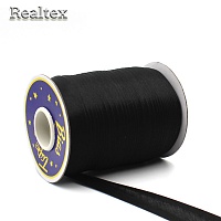 Косая бейка атласная Realtex 20мм (73м) цв.черный