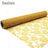 Кружево упаковочное Realtex в рулоне цв.горчичный