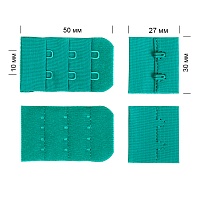 Застежка-крючки TBY 3х2 3см (10шт) цв.A2207 бирюзовый 