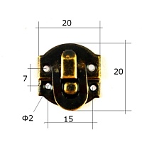 Замок для шкатулок DA-018 20*20мм цв.бронза