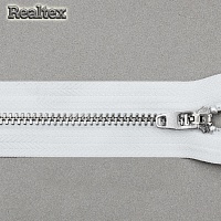 Молния джинсовая  Realtex латунь Т.4,5 "Кобра" 16см цв.белый/никель 