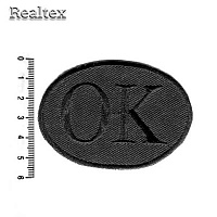  Термоаппликации Realtex "OK" 7,5*5,5см цв.черный