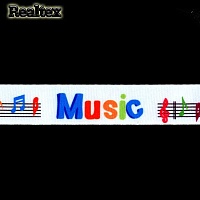 Лента декоративная 20мм A 75-121 Music цв.белый