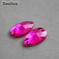 Стразы пришивные стекло капля 10,5*18мм Realtex цв.27 Fuchsia