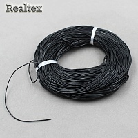 Шнур кожа натуральная Realtex 1мм (91,5м) цв.черный
