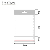 Пакеты упаковочные Realtex со скотч клапаном, подвесом и перфорацией 6*8см (200шт)