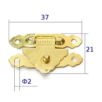 Замок для шкатулок декоративный DA-022 37*21мм цв.золото