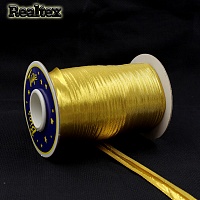 Косая бейка металлизированная Realtex (65,8м) цв.золото