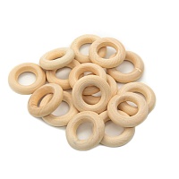Бусины декоративные деревянные "Кольцо" неокрашенные 20мм (15шт)
