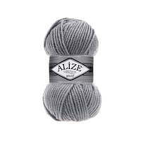 Пряжа Alize "Super Lana Maxi" (0,5кг) цв.087 угольно-серый